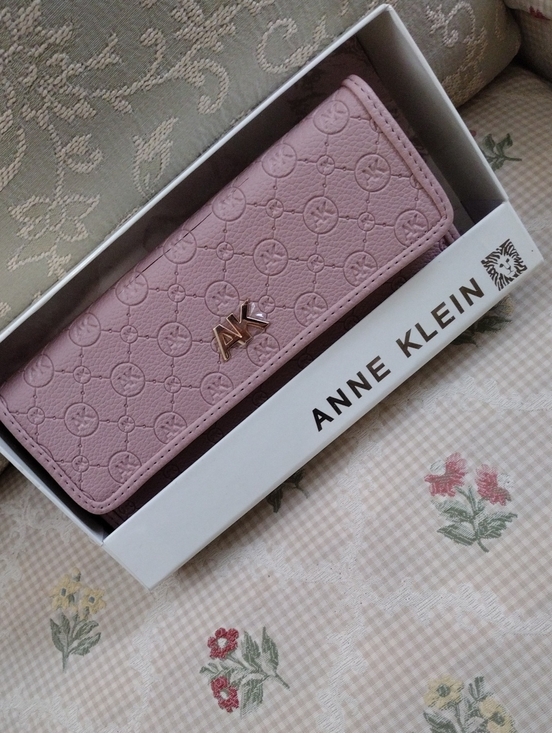 Anne Klein Handbags - Anne Klein Blush Pink Quilted Wallet with Gold AK Emblem